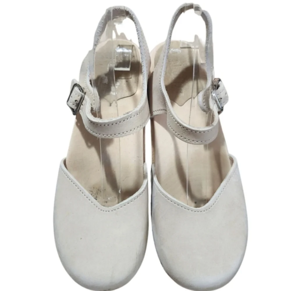 Sandgren's Saragasso Sand Nubuck Made In Sweden Scandinavian Clogs EU 38  US 8 - Picture 4 of 9